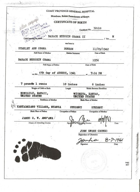 kenyan birth certificate obama. KENYAN BIRTH CERTIFICATE?